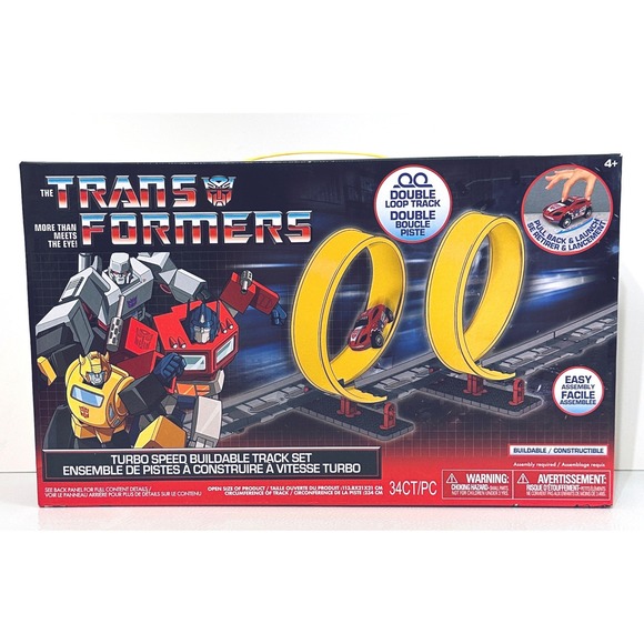 Transformers Other - Transformers Speed Buildable Track Set Pull Back Car New Factory Sealed 2024